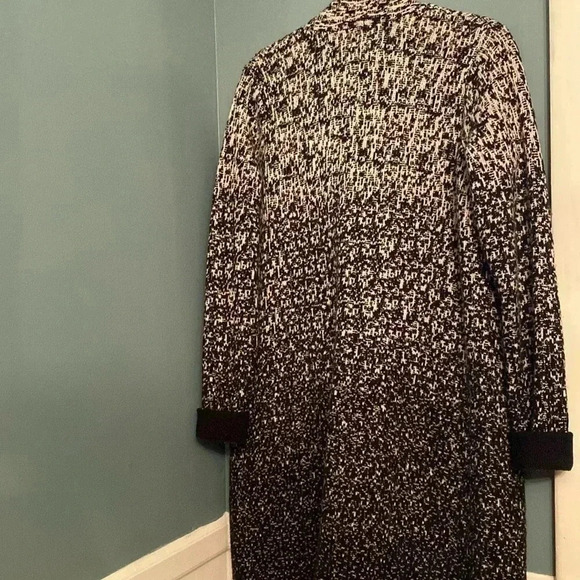 Athleta extra long black/white open cardigan - small - wool/cashmere blend - Picture 7 of 9